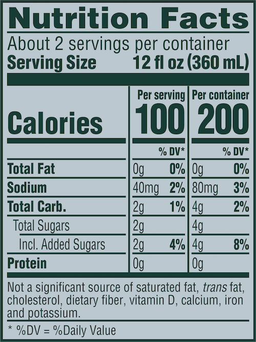 Oasis Cherry 24oz nutrition facts