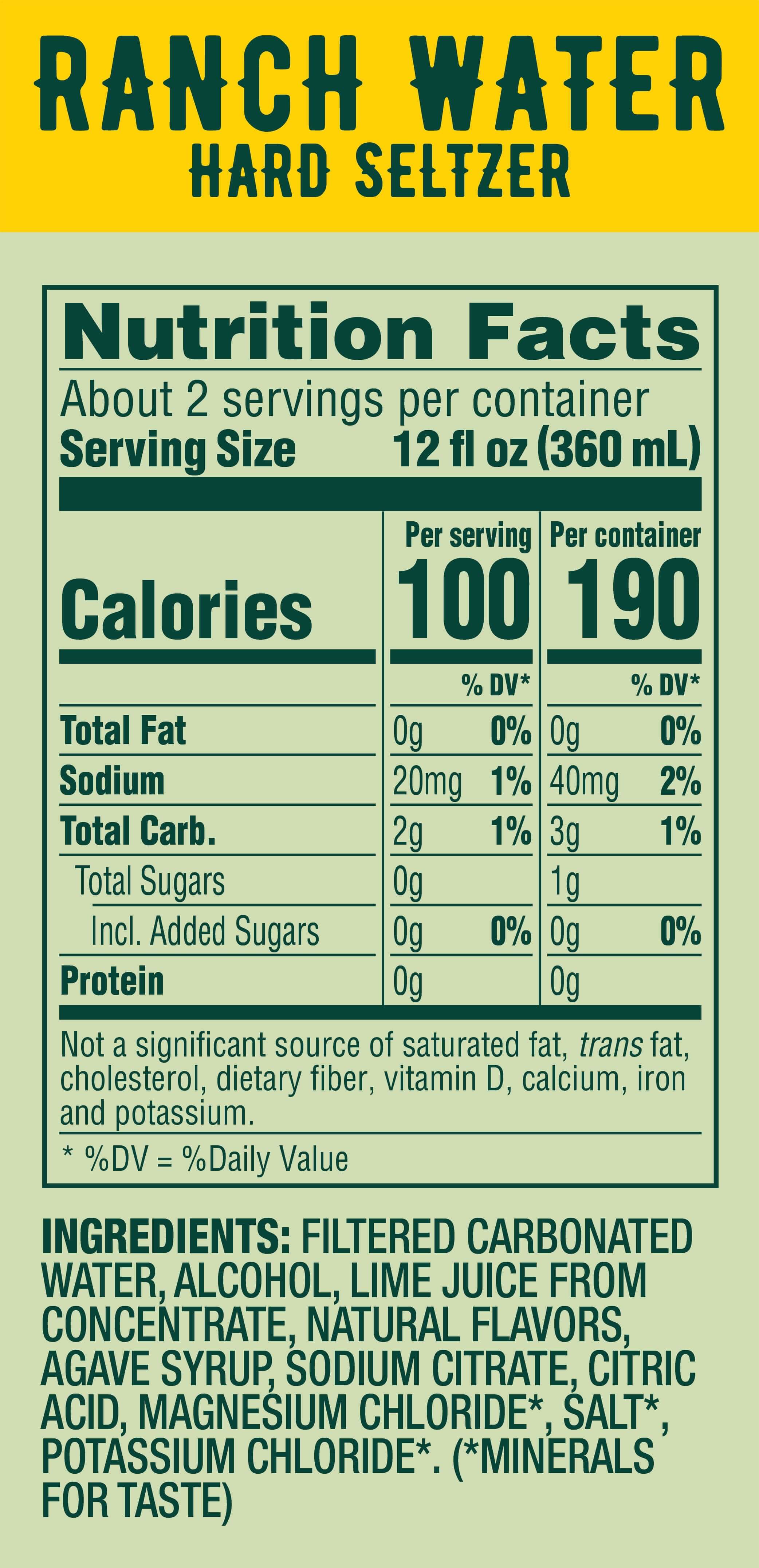 Ranch Water 24oz Nutrition Facts