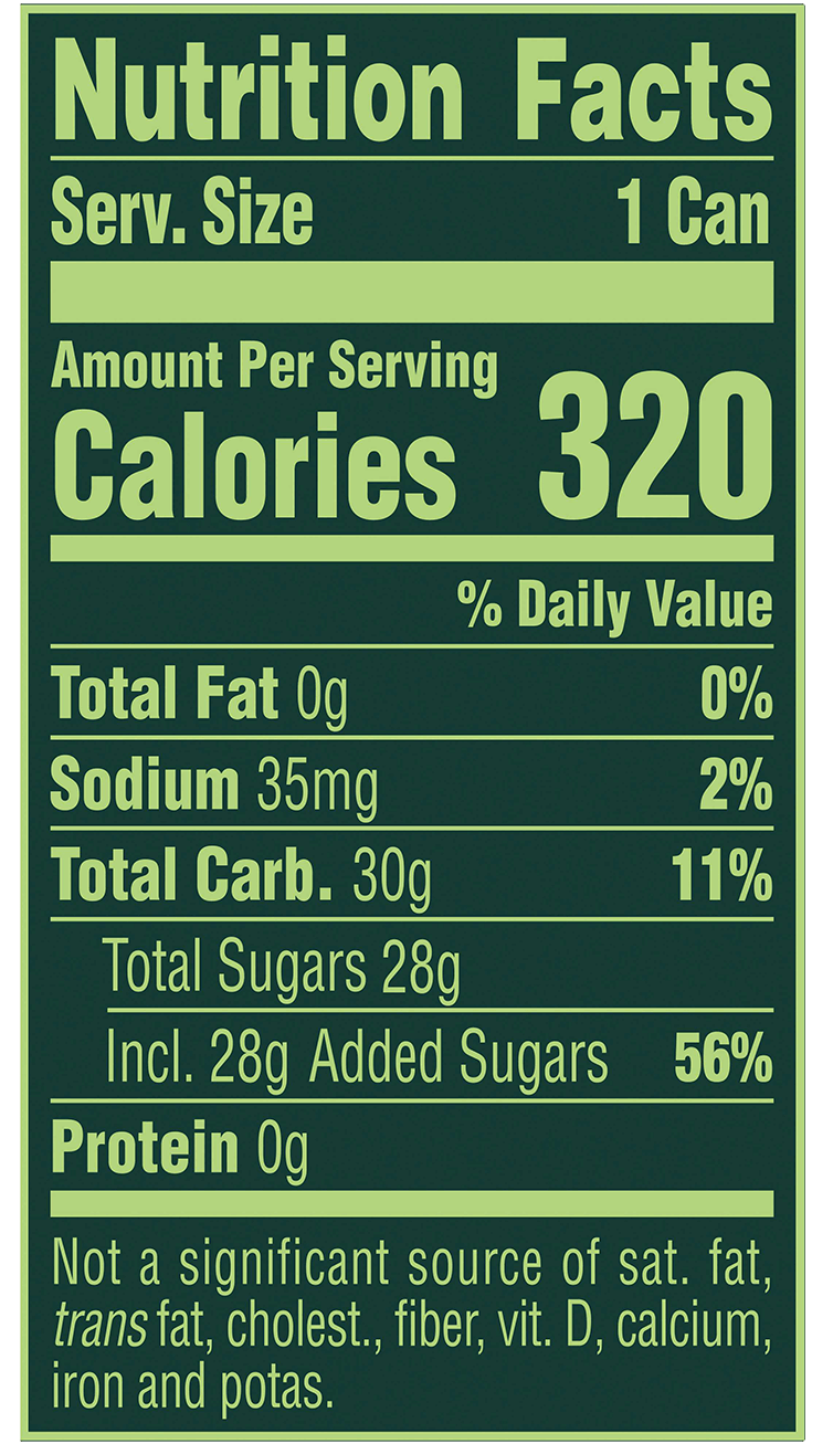 Margarita Max 16oz nutrition facts