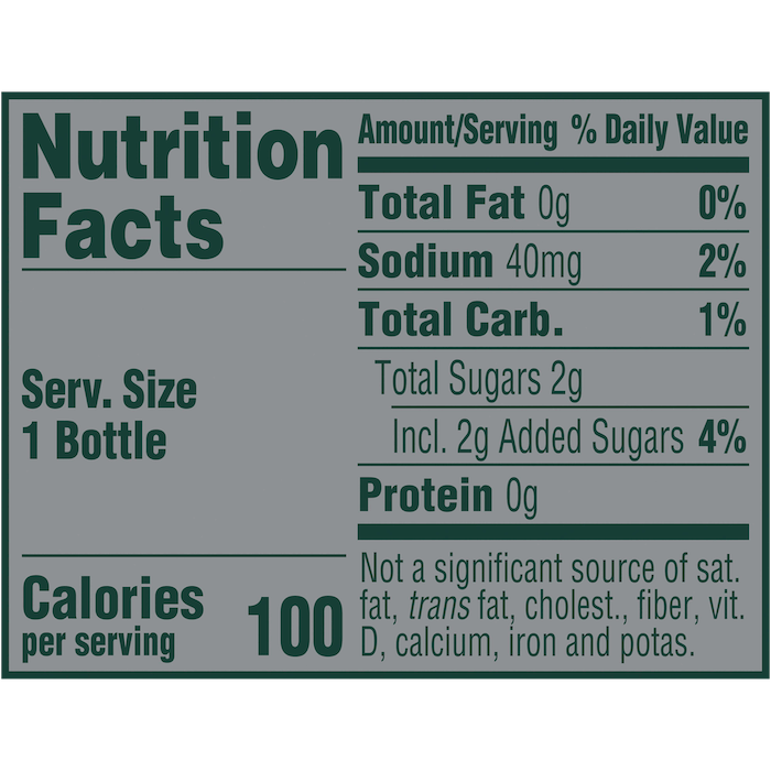 Tropical Mango Glass Bottle 12oz nutrition facts